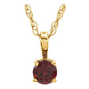 14k Yellow Gold Imitation Garnet "January" Birthstone 14-inch Necklace for Kids