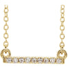 14k Yellow Gold 0.07 ctw. Petite Diamond Bar 16-18-inch Necklace