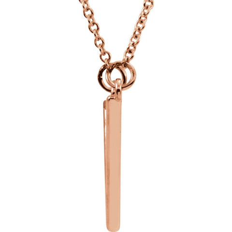 14k Rose Gold 15.4x19mm Triangle 16" Necklace