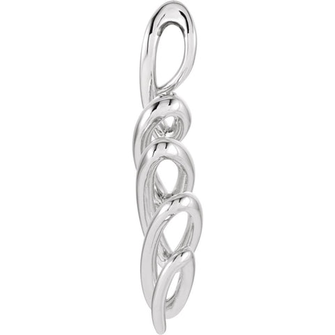 14k White Gold Freeform Pendant