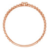 14k Rose Gold .03 CTW Diamond Bead Design Ring Size 7