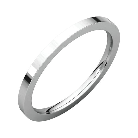 14k White Gold 1.5mm Flat Comfort Fit Band, Size 5.5
