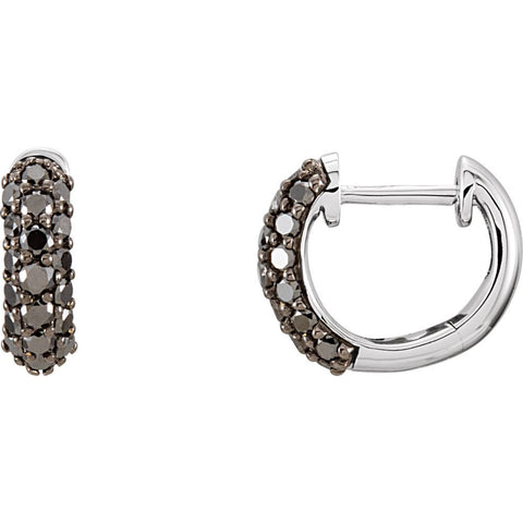 14k White Gold 5/8 CTW Black Diamond Earrings