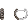 14K White Gold 5/8 CTW Black Diamond Earrings