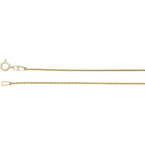 14k Yellow Gold .85mm Baby Wheat 20" Chain