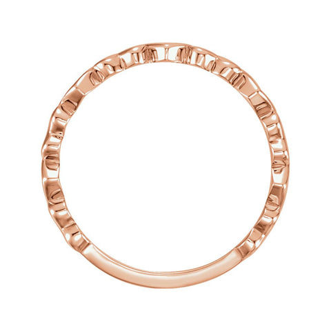 14k Rose Gold Heart Ring, Size 7