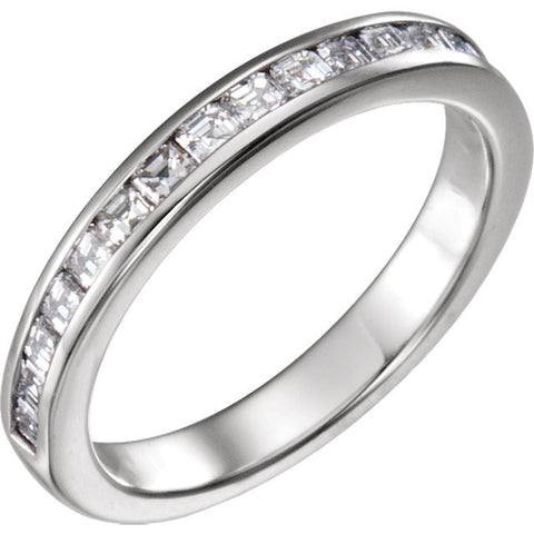 14k White Gold 7/8 CTW Diamond Band , Size 7