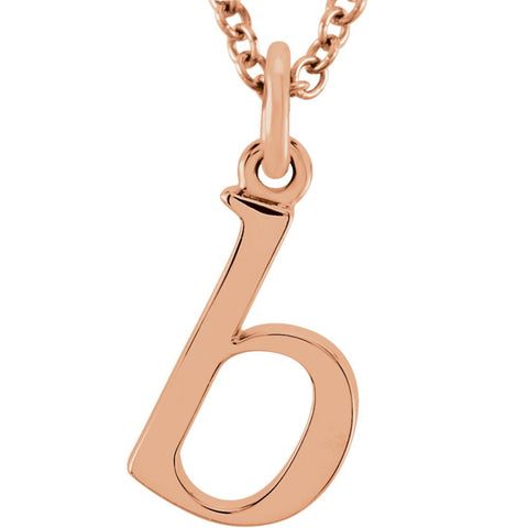14k Rose Gold "b" Lowercase Initial 16" Necklace