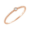14k Rose Gold 0.03 ctw. Diamond Bead Design Ring, Size 7