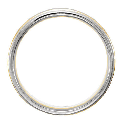 14K White & Yellow Gold 7mm Band Size 9
