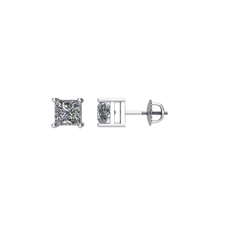 14k White Gold 1/3 CTW Diamond Threaded Post Stud Earrings