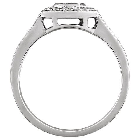 14k White Gold 1/5 CTW Diamond Ring, Size 7