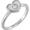 14k White Gold 1/10 ctw. Diamond Heart Ring, Size 7