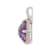Sterling Silver Rose Gold Plated Amethyst & 1/6 CTW Diamond Pendant