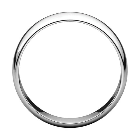 10k White Gold 6mm Half Round Light Band, Size 11