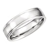 Platinum 6mm Fancy Carved Comfort-Fit Men's Wedding Band with Satin Finish, Size 10