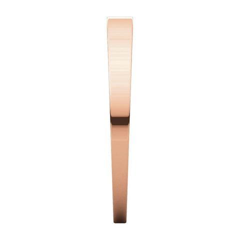 14k Rose Gold 2.5mm Flat Tapered Band, Size 6
