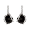 14k White Gold Onyx & Diamond Earrings
