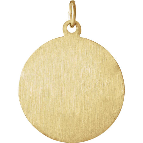 14k Yellow Gold 18.25mm Round St. Thomas Medal