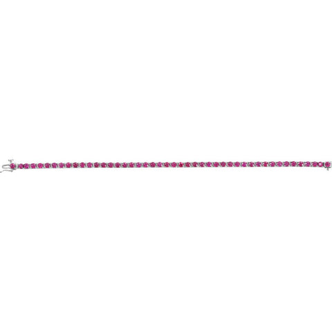 14k White Gold Ruby Line Bracelet