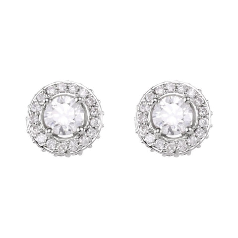 14k White Gold 3/4 CTW Diamond Earrings