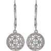 14k White Gold 1/10 CTW Diamond Filigree Lever Back Earrings