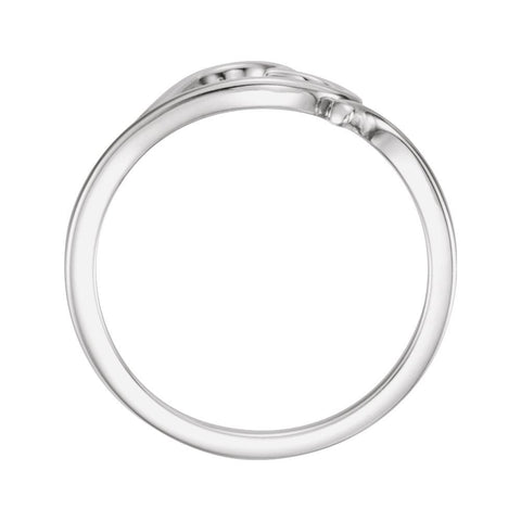 14k White Gold Heart Ring, Size 7