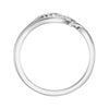 14k White Gold Heart Ring, Size 7