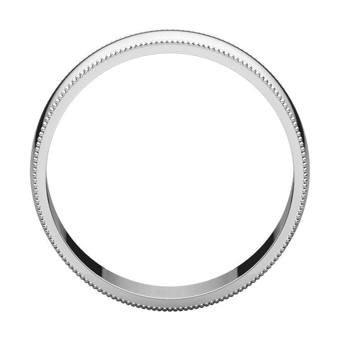 14k White Gold 6mm Light Milgrain Band, Size 10