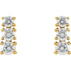 14k Yellow Gold Three-Stone Earrings