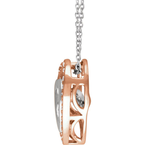 14k Rose Gold & White 1/4 CTW Diamond Heart 18" Mystara® Necklace