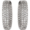 Sterling Silver 19mm Cubic Zirconia Inside/Outside Hoop Earrings
