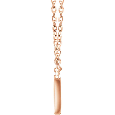 14k Rose Gold 3/8 CTW Diamond Rectangle 16-18" Necklace