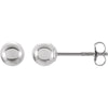 14K White Gold 4mm Round Ball Earrings With Screw Post