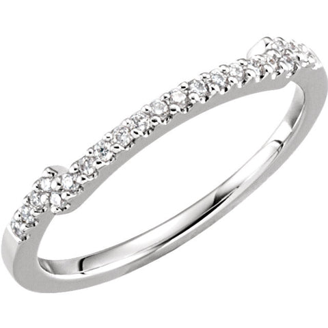 14k White Gold 1/8 CTW Diamond Band, Size 7