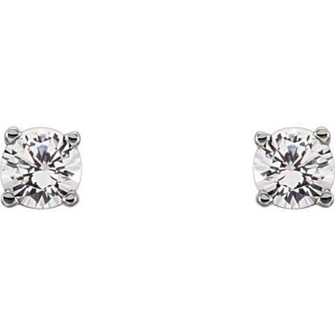 Sterling Silver Imitation Diamond Youth Earrings