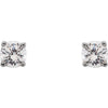 14k White Gold Imitation Diamond Youth Earrings