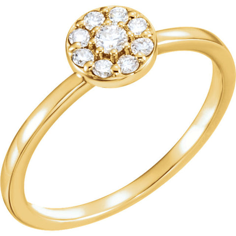 14k Yellow Gold 1/4 CTW Diamond Ring, Size 7