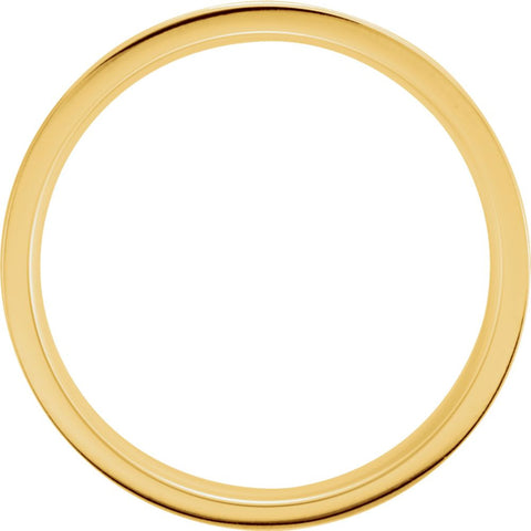 14k Yellow Gold 4mm Flat Comfort Fit Milgrain Band Size 10