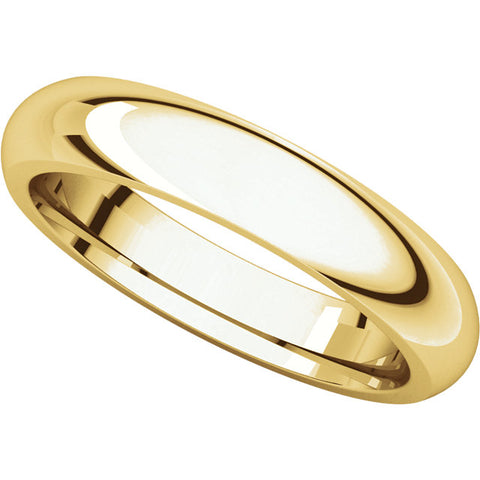 14k Yellow Gold 4mm Comfort Fit Band, Size 6