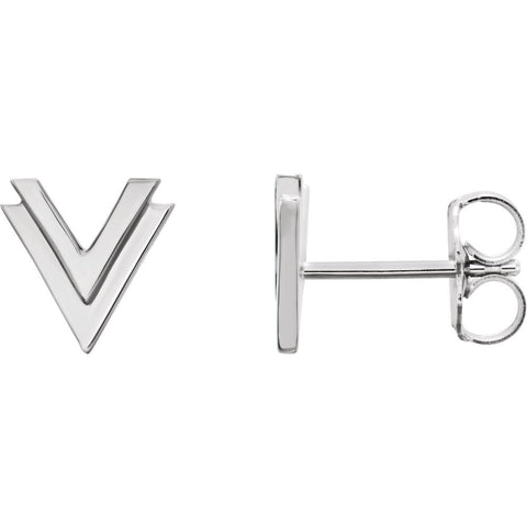 Sterling Silver Double "V" Earrings