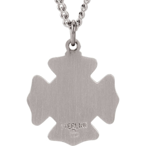 Sterling Silver 25.25mm St. Florian 24" Necklace