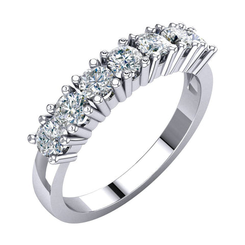 14k White Gold 7/8 CTW Diamond Anniversary Band, Size 7