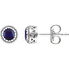 14K White Gold Blue Sapphire "September" Birthstone Earrings