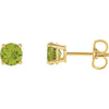 14k Yellow Gold 5mm Round Peridot Earrings