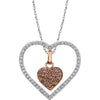 14K White Gold 1/3 CTW Diamond Heart 18-Inch Necklace