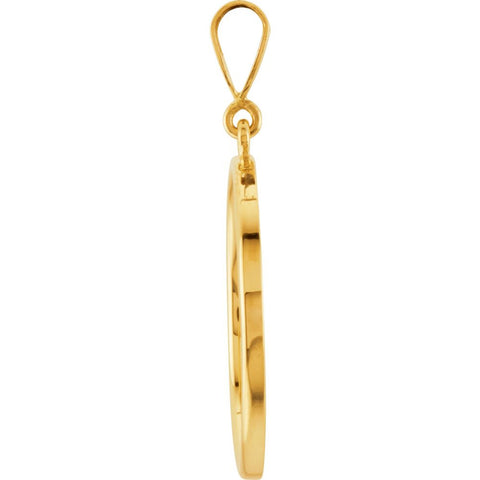 14k Yellow Gold Circle Pendant