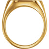 10k Yellow Gold 18mm Men's Solid Signet Ring , Size 11