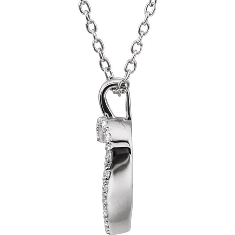 Sterling Silver 1/6 CTW Black & White Diamond Heart 18" Necklace