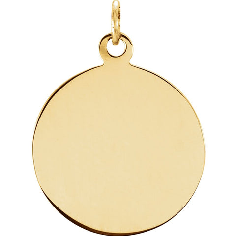 14k Yellow Gold 18.5mm Round Our Lady of Fatima Medal